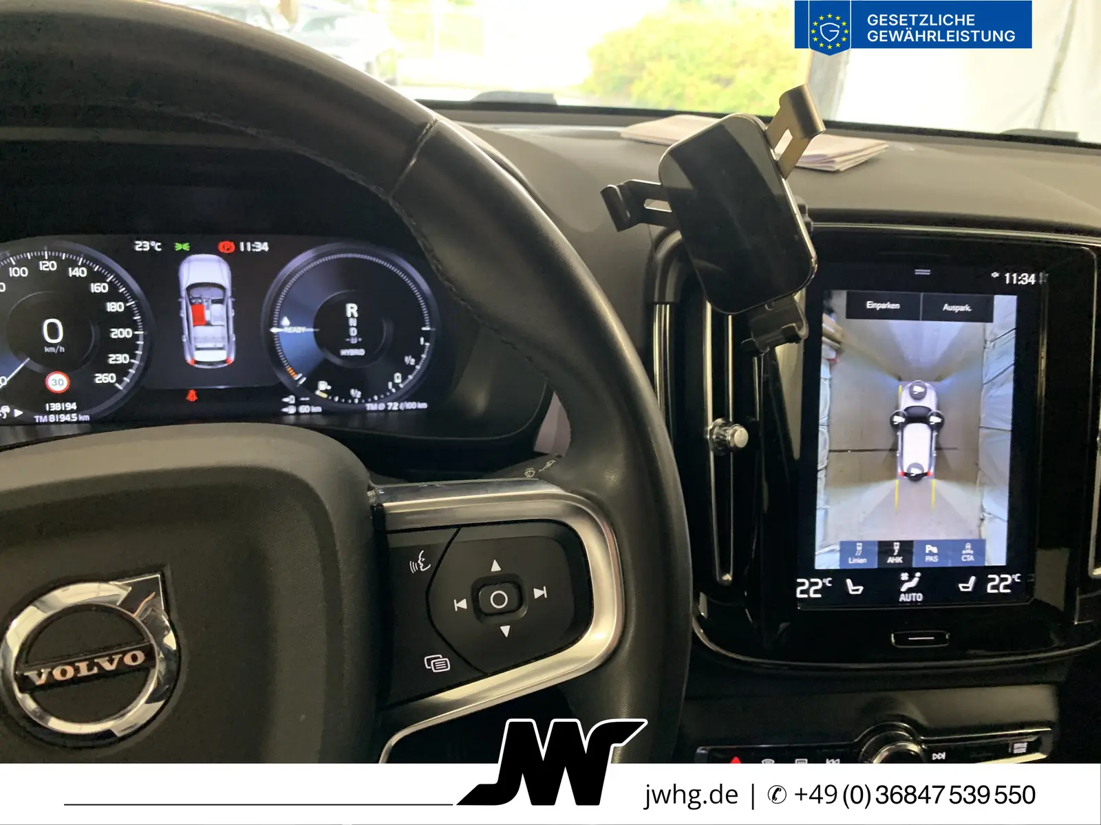 Volvo XC40 1,5 132 kW automat rok 2022, biela, 138 193 km, Nemecko — foto 15 z 16